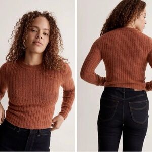 Madewell Women's Ribbed Rust Sweater